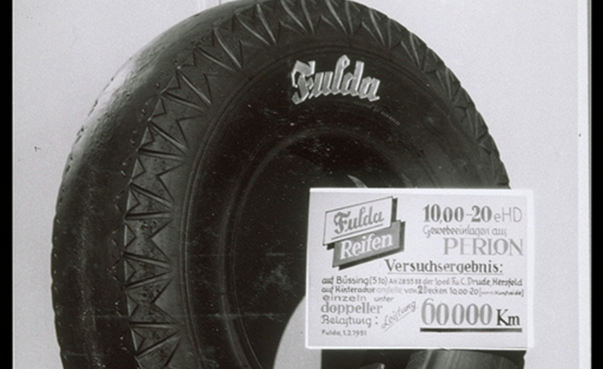 Fulda 100 Years Truck Tire Technology 1951 Perlon Layer Truck Test Tire1